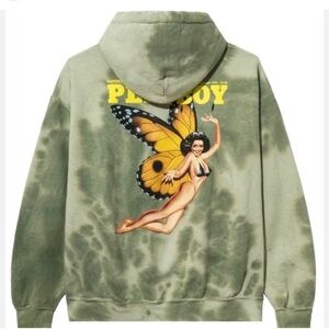 PLAYBOY August 1976 $1.25 Olive Butterfly Hoodie size small unisex